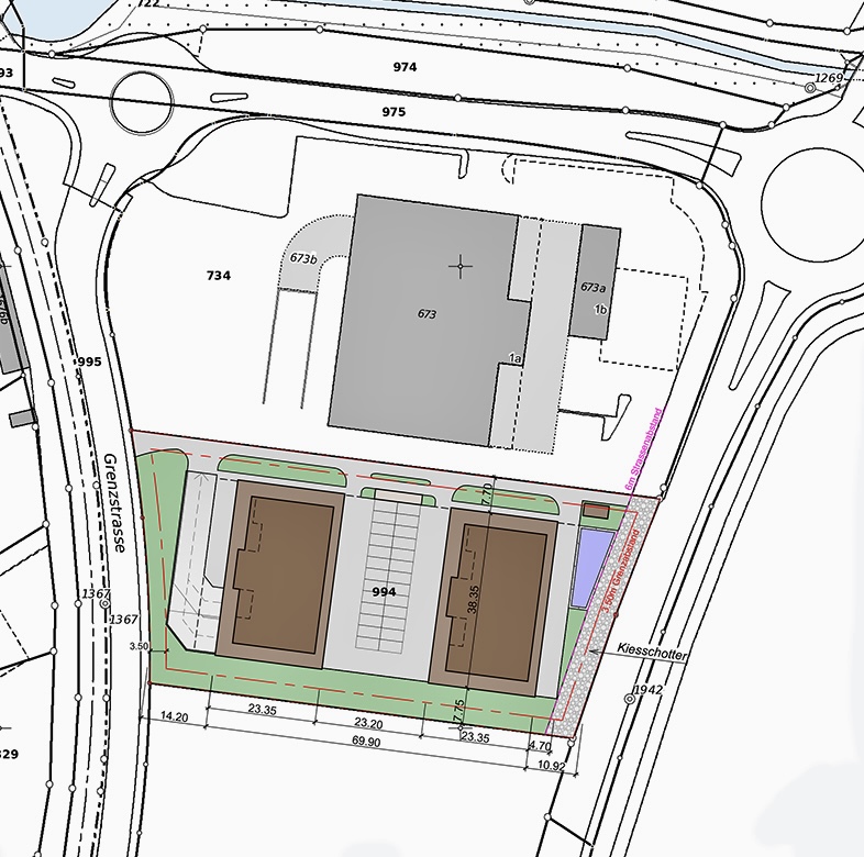 Situationsplan des Gewerbeparks LBG